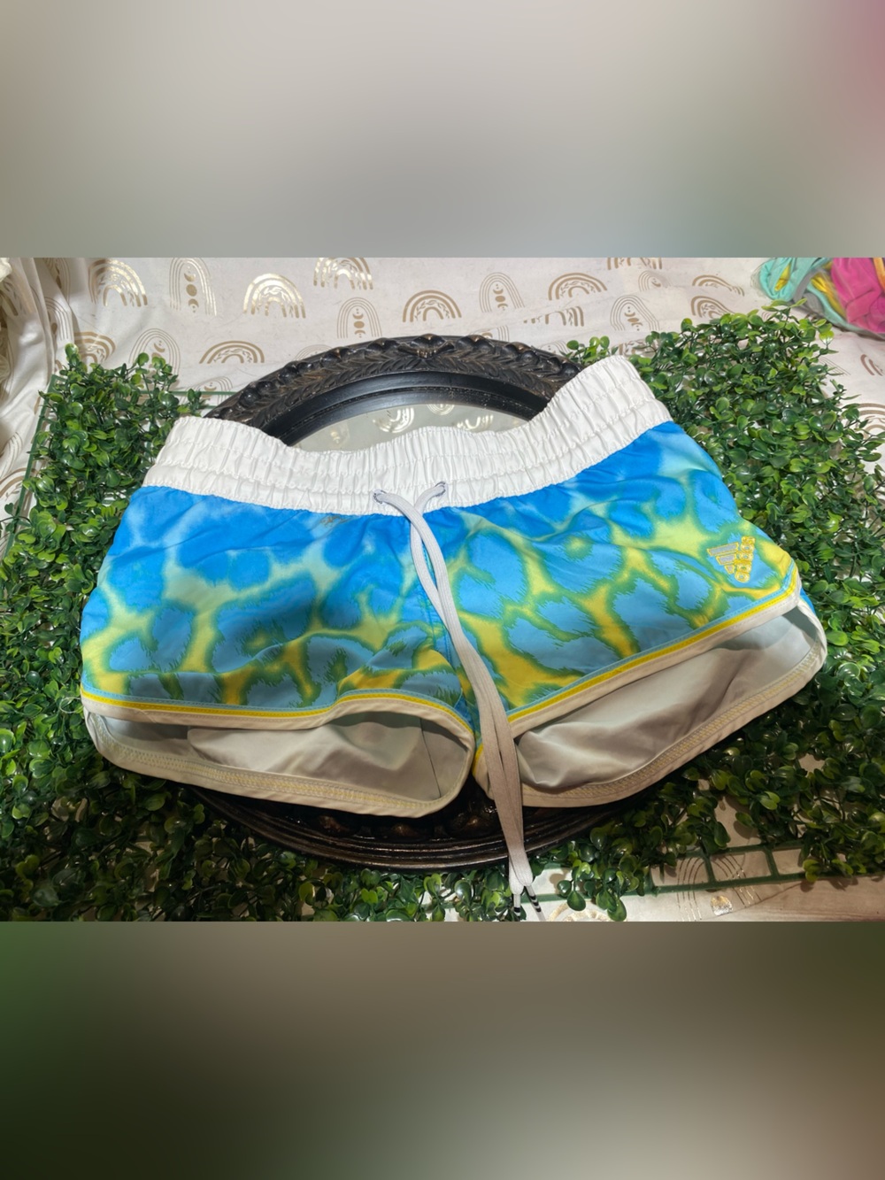 adidas Light Blue & Mint Athletic Shorts